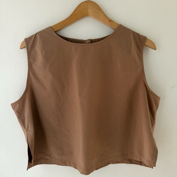 Wayre Women’s XL Tank Top Brown Clay Boxy Shift And Snap Tank Sleeveless Top - Picture 1 of 7